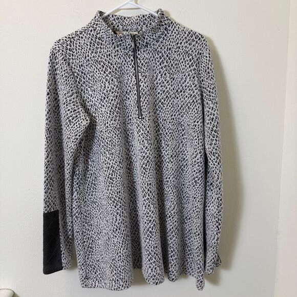 Soft Surroundings Tops - Soft Surroundings Animal Print Half Zip Pullover Top Size Large